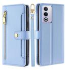 For OPPO A3 Pro 5G India Sheep Texture Cross-body Zipper Wallet Leather Phone Case(Blue) - 1