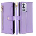 For OPPO A3 Pro 5G India Sheep Texture Cross-body Zipper Wallet Leather Phone Case(Purple) - 1