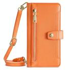 For OPPO Reno12 5G Global Sheep Texture Cross-body Zipper Wallet Leather Phone Case(Orange) - 2