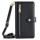 For OPPO Reno12 F 5G Sheep Texture Cross-body Zipper Wallet Leather Phone Case(Black) - 2