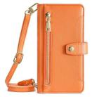For OPPO Reno12 F 5G Sheep Texture Cross-body Zipper Wallet Leather Phone Case(Orange) - 2