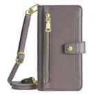 For OPPO A3 5G India Sheep Texture Cross-body Zipper Wallet Leather Phone Case(Grey) - 2