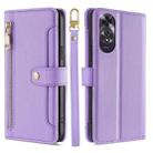 For OPPO A60 4G Global Sheep Texture Cross-body Zipper Wallet Leather Phone Case(Purple) - 1