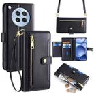 For OPPO Find X8s 5G Sheep Texture Cross-body Zipper Wallet Leather Phone Case(Black) - 1