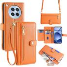 For OPPO Find X8s 5G Sheep Texture Cross-body Zipper Wallet Leather Phone Case(Orange) - 1