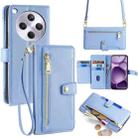 For OPPO Find X8s+ 5G Sheep Texture Cross-body Zipper Wallet Leather Phone Case(Blue) - 1