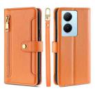 For vivo Y78 Plus 5G Sheep Texture Cross-body Zipper Wallet Leather Phone Case(Orange) - 1