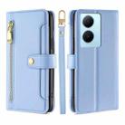 For vivo Y78 Plus 5G Sheep Texture Cross-body Zipper Wallet Leather Phone Case(Blue) - 1