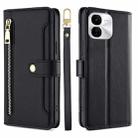 For vivo iQOO Z9x Sheep Texture Cross-body Zipper Wallet Leather Phone Case(Black) - 1