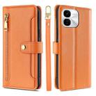 For vivo iQOO Z9x Sheep Texture Cross-body Zipper Wallet Leather Phone Case(Orange) - 1