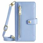 For vivo iQOO Z9x Sheep Texture Cross-body Zipper Wallet Leather Phone Case(Blue) - 2