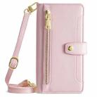 For vivo iQOO Z9x Sheep Texture Cross-body Zipper Wallet Leather Phone Case(Pink) - 2