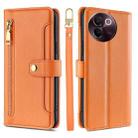 For vivo V30e 5G Global Sheep Texture Cross-body Zipper Wallet Leather Phone Case(Orange) - 1