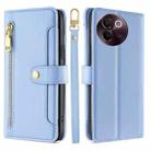 For vivo V30e 5G Global Sheep Texture Cross-body Zipper Wallet Leather Phone Case(Blue) - 1