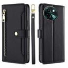 For vivo Y38 5G / T3x Global Sheep Texture Cross-body Zipper Wallet Leather Phone Case(Black) - 1