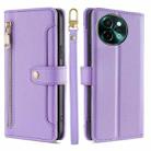 For vivo Y38 5G / T3x Global Sheep Texture Cross-body Zipper Wallet Leather Phone Case(Purple) - 1