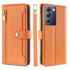 For vivo Y100 5G IDN Sheep Texture Cross-body Zipper Wallet Leather Phone Case(Orange) - 1