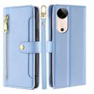 For vivo S19 Sheep Texture Cross-body Zipper Wallet Leather Phone Case(Blue) - 1