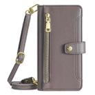 For vivo S19 Pro Sheep Texture Cross-body Zipper Wallet Leather Phone Case(Grey) - 2