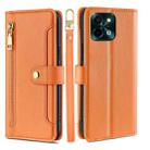 For vivo Y28 4G Sheep Texture Cross-body Zipper Wallet Leather Phone Case(Orange) - 1