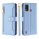 For Nokia G11 Plus Lite Sheep Texture Cross-body Zipper Wallet Leather Phone Case(Blue) - 1