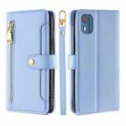 For Nokia C02 TA-1522 Lite Sheep Texture Cross-body Zipper Wallet Leather Phone Case(Blue) - 1