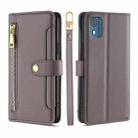 For Nokia C02 TA-1522 Lite Sheep Texture Cross-body Zipper Wallet Leather Phone Case(Grey) - 1