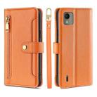 For Nokia C110 4G Lite Sheep Texture Cross-body Zipper Wallet Leather Phone Case(Orange) - 1