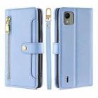 For Nokia C110 4G Lite Sheep Texture Cross-body Zipper Wallet Leather Phone Case(Blue) - 1