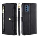 For Nokia C300 4G US Edition Lite Sheep Texture Cross-body Zipper Wallet Leather Phone Case(Black) - 1