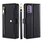 For Nokia G42 5G Lite Sheep Texture Cross-body Zipper Wallet Leather Phone Case(Black) - 1