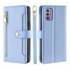 For Nokia G42 5G Lite Sheep Texture Cross-body Zipper Wallet Leather Phone Case(Blue) - 1