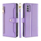 For Nokia G42 5G Lite Sheep Texture Cross-body Zipper Wallet Leather Phone Case(Purple) - 1