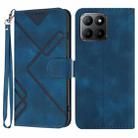 For Honor 70 Lite Line Pattern Skin Feel Leather Phone Case(Royal Blue) - 1