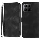 For Honor 70 Lite Line Pattern Skin Feel Leather Phone Case(Black) - 1