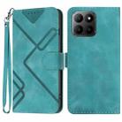 For Honor 70 Lite Line Pattern Skin Feel Leather Phone Case(Light Blue) - 1