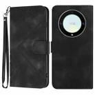 For Honor Magic5 Lite 5G Line Pattern Skin Feel Leather Phone Case(Black) - 1