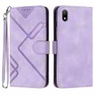 For Honor 8S Line Pattern Skin Feel Leather Phone Case(Light Purple) - 1