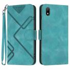 For Honor 8S Line Pattern Skin Feel Leather Phone Case(Light Blue) - 1