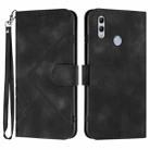 For Honor 10 Lite Line Pattern Skin Feel Leather Phone Case(Black) - 1