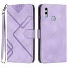For Honor 10 Lite Line Pattern Skin Feel Leather Phone Case(Light Purple) - 1