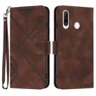 For Honor 20S Russia /20 lite Russia  Line Pattern Skin Feel Leather Phone Case(Coffee) - 1