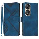 For Honor 70 Pro / 70 Pro+ Line Pattern Skin Feel Leather Phone Case(Royal Blue) - 1