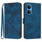 For Honor X7 4G/Play 30 Plus Line Pattern Skin Feel Leather Phone Case(Royal Blue) - 1