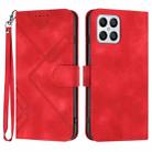 For Honor X8 4G/X30i/Play6T Pro Line Pattern Skin Feel Leather Phone Case(Red) - 1