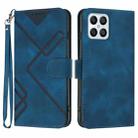 For Honor X8 4G/X30i/Play6T Pro Line Pattern Skin Feel Leather Phone Case(Royal Blue) - 1