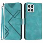 For Honor X8 4G/X30i/Play6T Pro Line Pattern Skin Feel Leather Phone Case(Light Blue) - 1