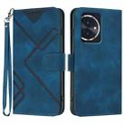 For Honor 100 Line Pattern Skin Feel Leather Phone Case(Royal Blue) - 1