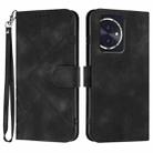 For Honor 100 Line Pattern Skin Feel Leather Phone Case(Black) - 1