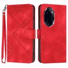 For Honor 100 Pro Line Pattern Skin Feel Leather Phone Case(Red) - 1